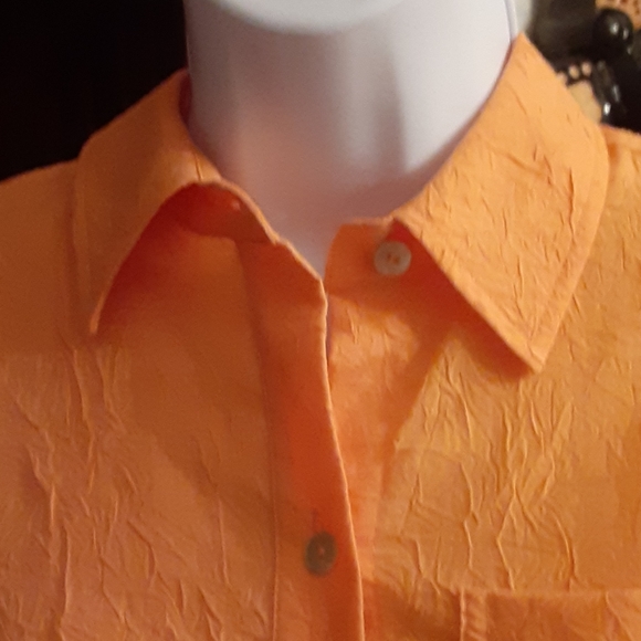 NWT Additions by Chico's orange button down shirt - Picture 2 of 10